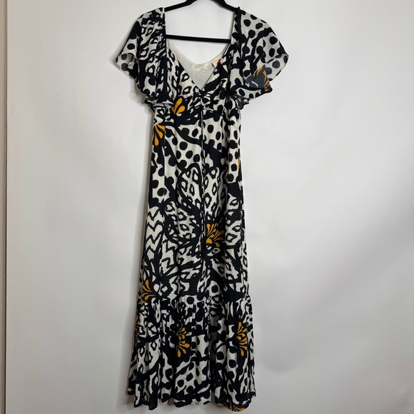Anthropologie Farm Rio Flutter-Sleeved Maxi Dress size Small Petite - Picture 4 of 10